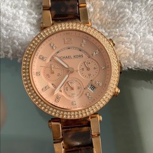 Michael Kors Rose Gold Tortoise Ladies Watch